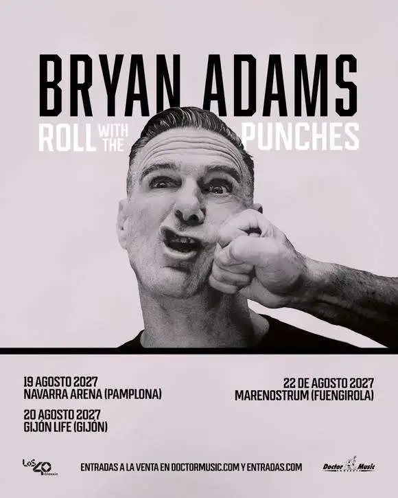 Bryan Adams anuncia más conciertos en España en Pamplona, Gijón y Fuengirola en el verano de 2027, que se suman a los de este noviembre